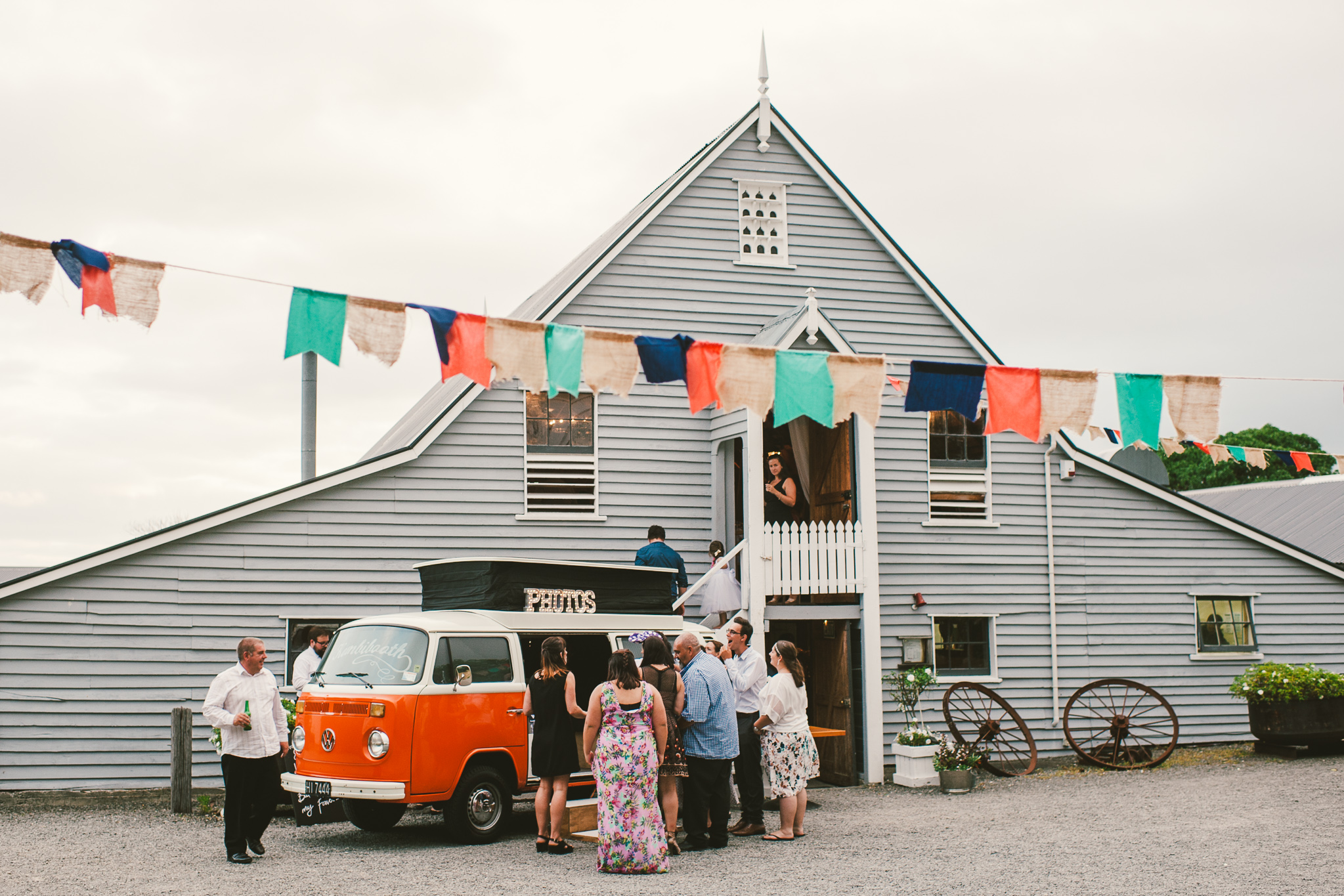 The Kombibooth setup during cocktails at Tarureka Estate in Featherson